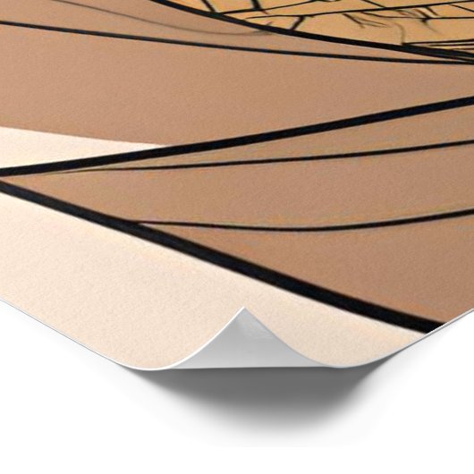 Mother & Child Afro Line Art Print Poster (Ecke)