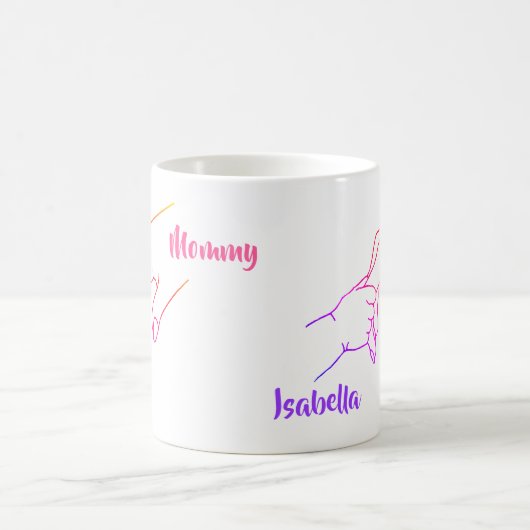 Mother & Child Hands Personalisierte Mug Kaffeetasse (Mittel)