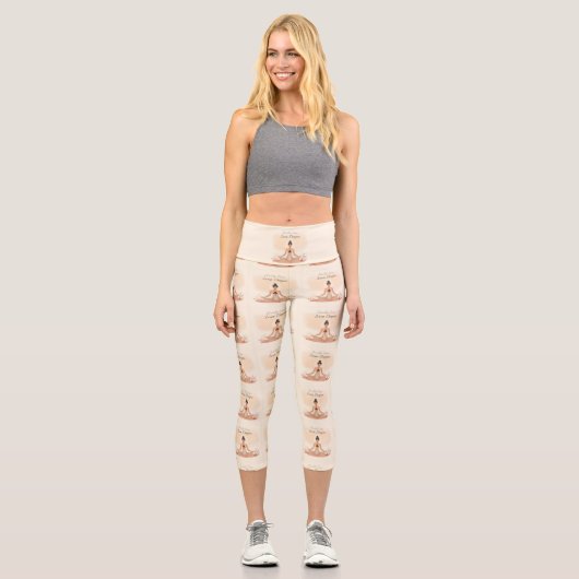 Mother & Child Meditation Serenity Art Capri Leggings (Vorderseite)