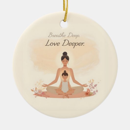 Mother & Child Meditation Serenity Art Keramik Ornament (Vorne)