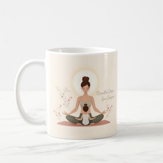 Mother Child Yoga Meditation Art Kaffeetasse (Links)