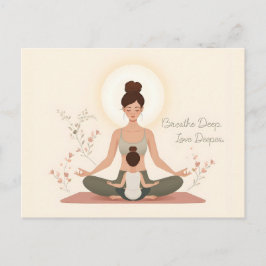 Mother Child Yoga Meditation Art Postkarte