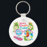 Mother Daughter Cruise Tropical Vacation Schlüsselanhänger<br><div class="desc">Colorful tropical travel artwork with sunglasses reflecting a cruise ship,  cocktails,  beach flowers and palm elements creating a vibrant vacation mood. Perfect for celebrating a special cruise trip shared by mother and daughter.</div>