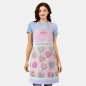 Mother Daughter Custom Herz Cookies Pastel Schürze (Getragen)