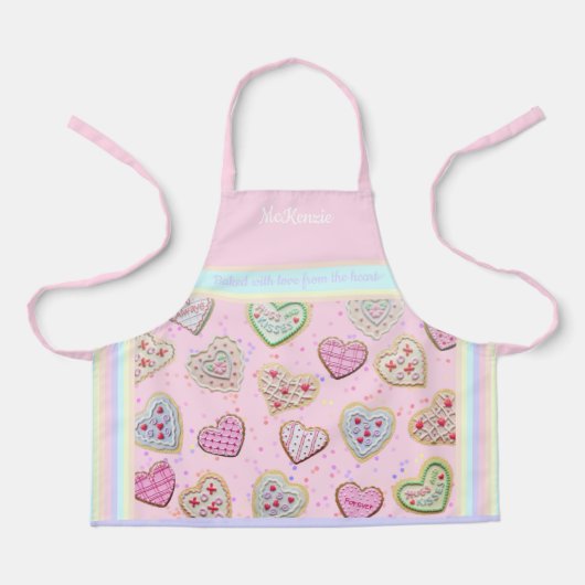 Mother Daughter Custom Herz Cookies Pastel Schürze (Vorderseite)