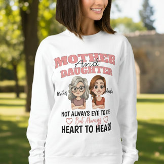 Mother Daughter Hearts Connected Across Distance Sweatshirt