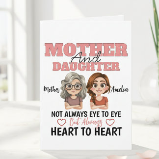 Mother Daughter Hearts Connected Across Miles Karte