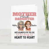 Mother Daughter Hearts Connected Across Miles Karte (Vorderseite)