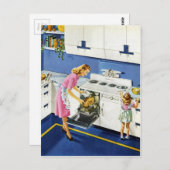Mother/Daughter Retro Kitchen #2 Postkarte (Vorne/Hinten)