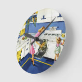 Mother/Daughter Retro Kitchen #2 Runde Wanduhr (Winkel)