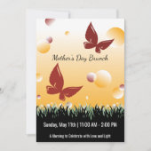 Mother Day Brunch Red Butterflies Business Event Einladung (Vorderseite)