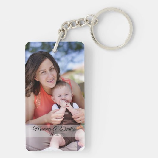 Mother Day Custom Foto & Text Schlüsselanhänger (Rückseite)
