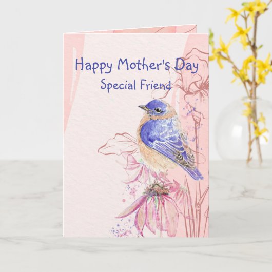 Mother Day Special Friend Bluebird Garden Bird Karte (Gelbe Blume)