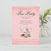 MOther Day Tea Party Einladung (Stehend Vorderseite)
