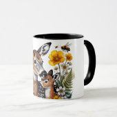 Mother Deer & Fawn Wildflower Mug Tasse (VorderseiteRechts)