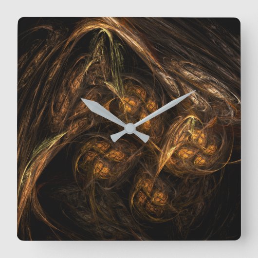 Mother Earth Abstrakt Art Square Quadratische Wanduhr (Vorderseite)
