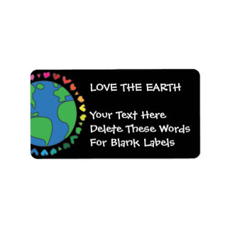 Mother Earth Day Save The Planet Rainbow Hearts Adressaufkleber