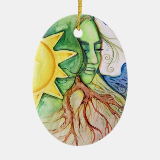 Mother Earth Gaia Goddess Keramik Ornament (Vorne)
