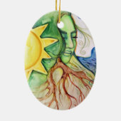 Mother Earth Gaia Goddess Keramik Ornament (Hinten)