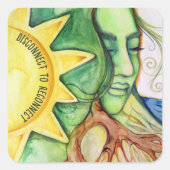 Mother Earth Gaia Goddess Quadratischer Aufkleber (Vorderseite)