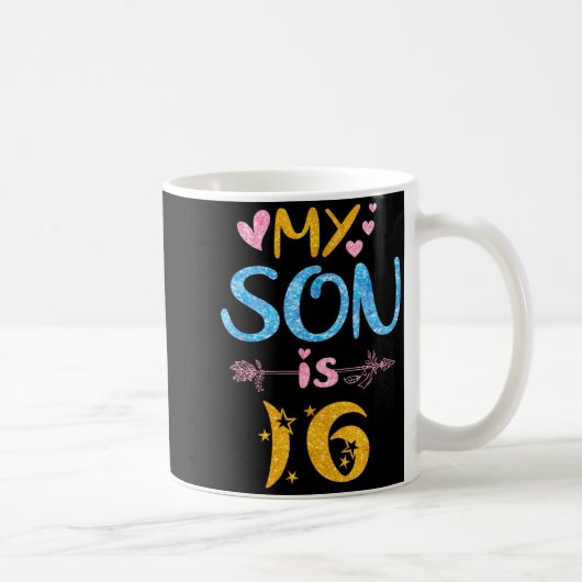 Mother father mom dad happy birthday son is 16 kaffeetasse (Rechts)