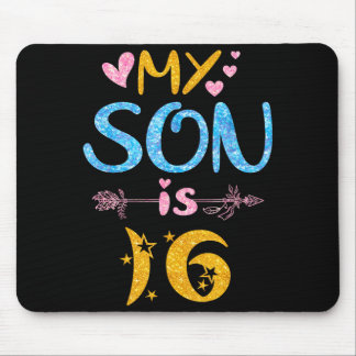 Mother father mom dad happy birthday son is 16 mousepad