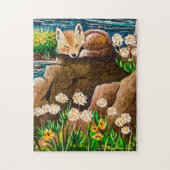 "Mother Fox" Baby Fox Puzzle (Vertikal)