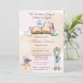 Mother Gänse Baby Shower Einladung (Stehend Vorderseite)