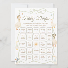 Mother Goose Baby Shower Find the Guest Bingo Game Einladung