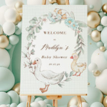 Mother Goose Baby Shower Willkommensschild Vorlage