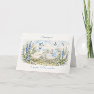 Mother Goose Blaue Fingerhut-Baby-Party Dankeskarte