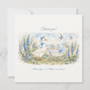 Mother Goose Blaue Fingerhut-Baby-Party Dankeskarte
