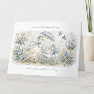 Mother Goose Blaue Rosen Standards Baby Shower Karte