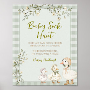 Mother Goose Gössel Baby Shower Baby Socken Suche Poster