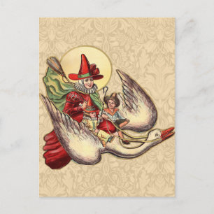 Mother Goose Kind Antiquität Illustration Postkarte