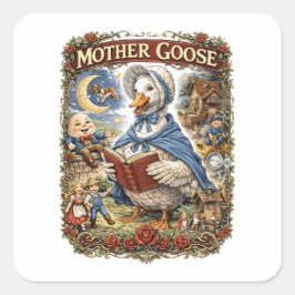 Mother Goose Quadratischer Aufkleber