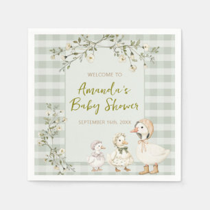 Mother Goose und Gänschen Baby Shower Serviette
