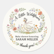 Mother Goose Wildflower Baby Shower Favor Aufklebe