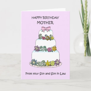 Mother Happy Birthday from Son and Son in Law Karte