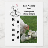 Mother Hen Best Momma Ever Foto Name Weinetikett (Einzelnes Label)