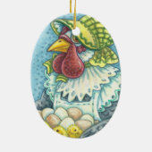 Mother Hen, CHICKEN FARM HOLIDAY ORNAMENT Oval (Hinten)