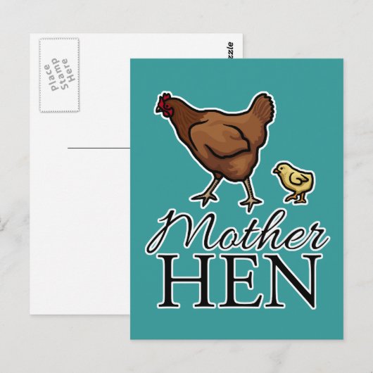 Mother Hen Postkarte (Vorne/Hinten)