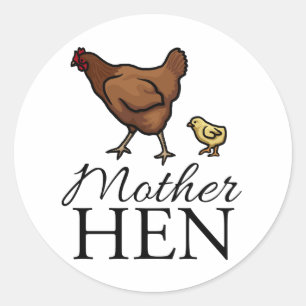 Mother Hen Runder Aufkleber