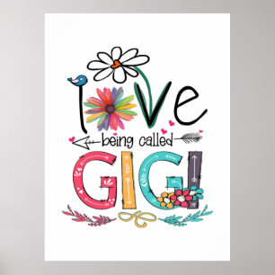 Mother I Love Being Called Gigi Sunflower Birthday Poster