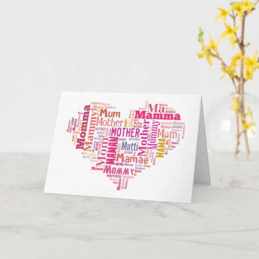 Mother in Many Languages - Mothers Day Card Karte (Gelbe Blume)