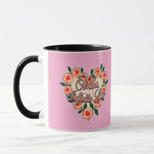 Mother Infinite Love – Floral Typography Tasse (Links)