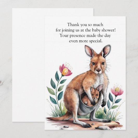 Mother Kangaroo Dankeskarte (Vorne/Hinten)