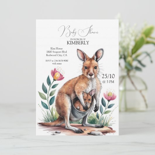 Mother Kangaroo Einladung (Stehend Vorderseite)