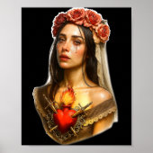 Mother Mary Sacred Heart Cry Poster (Vorne)