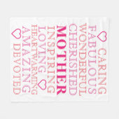 Mother Modern Typografy Pink Heart Fleecedecke (Vorderseite (Horizontal))